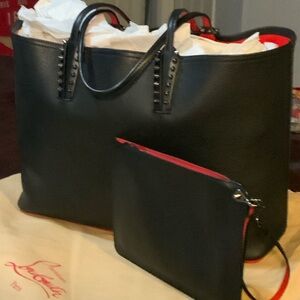 Christian Louboutin Black and Red Tote Bag